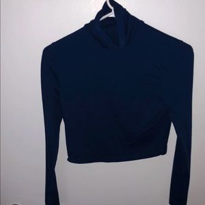 Navy blue crop top sweater